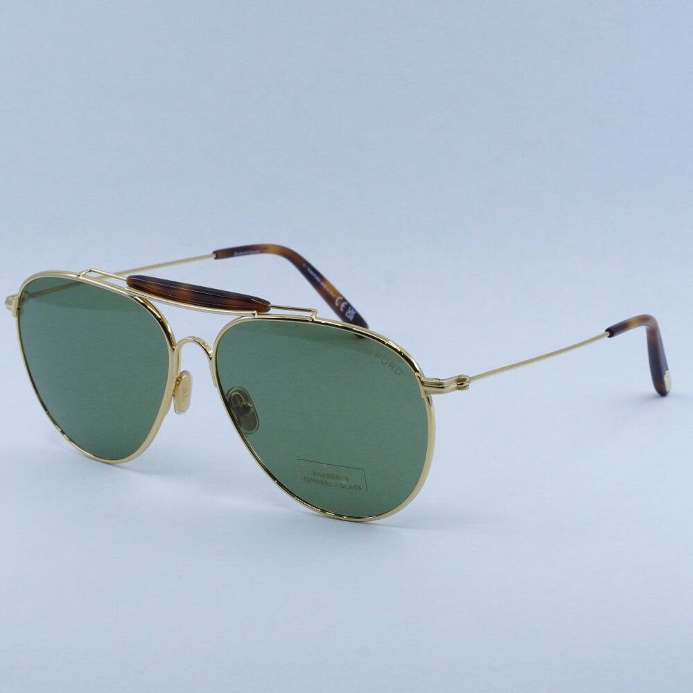 🕶️ New Tom Ford Raphael 02 FT0995 30N Sunglasses - Gold Frame, Green Lenses - Picture 3 of 11